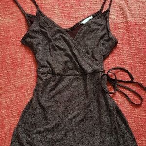 Maroon H&M Polka Dot Wrap Dress